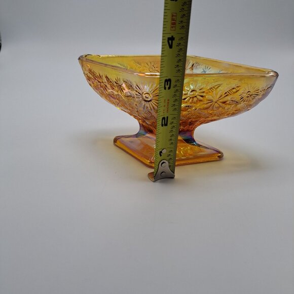 Vintage Indiana Glass Marigold Carnival Glass Pedestal Candy Dish - Picture 6 of 10